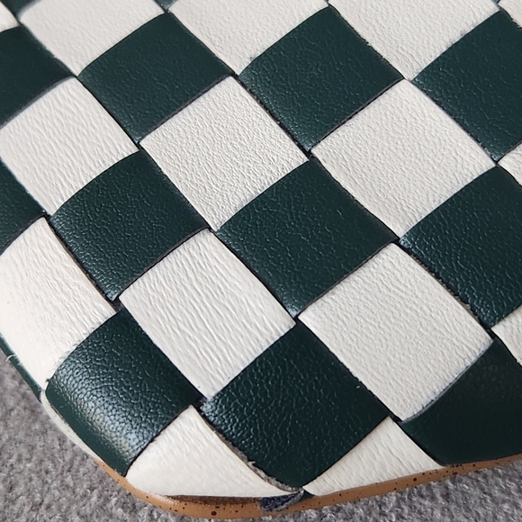 Gianni Bini Pumps 6 Green Leather Colton Intrecciato Check Square Toe New $100 - Picture 9 of 15